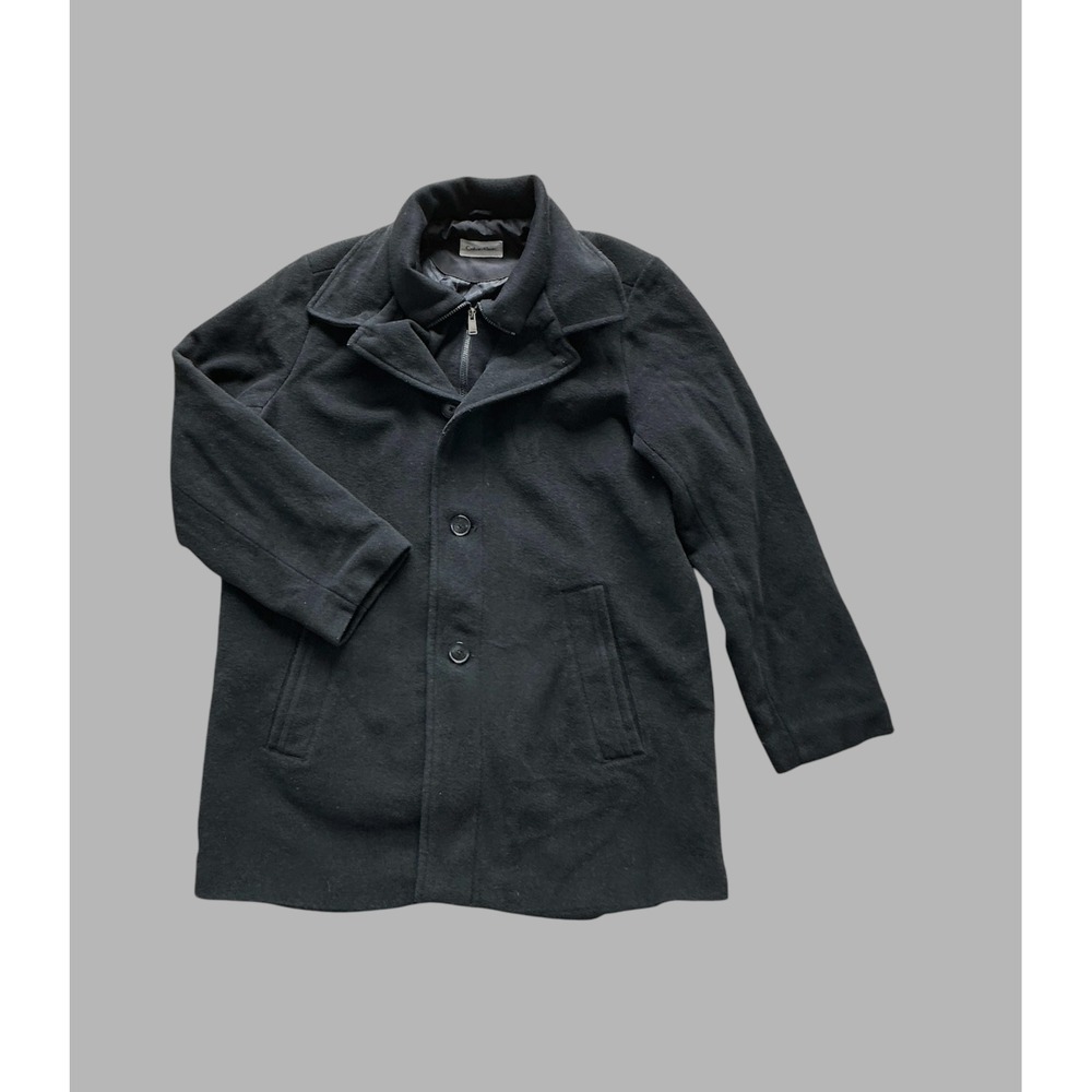Calvin Klein  Black  Wool blend Coat Men Size XXL‎